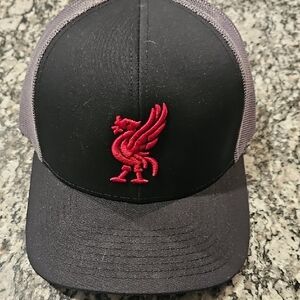 Black and Gray Cap with Red Logo